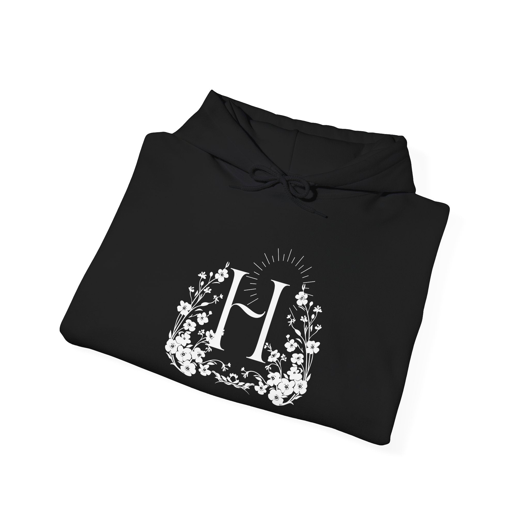 Floral Monogram H Hoodie | Happiness Artisans Hoodie with "Nothing Changes If Nothing Changes" Quote and Butterfly