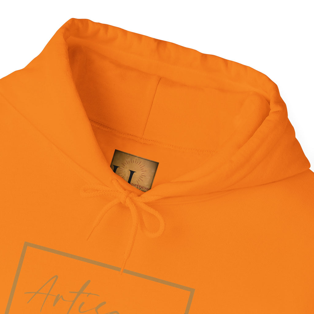 Hoodie 'Happiness Artisans' Gold Logo & 'Happiness' Sleeves