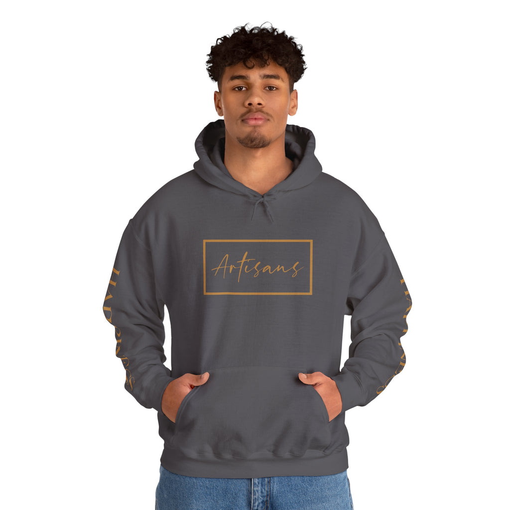 Hoodie 'Happiness Artisans' Gold Logo & 'Happiness' Sleeves