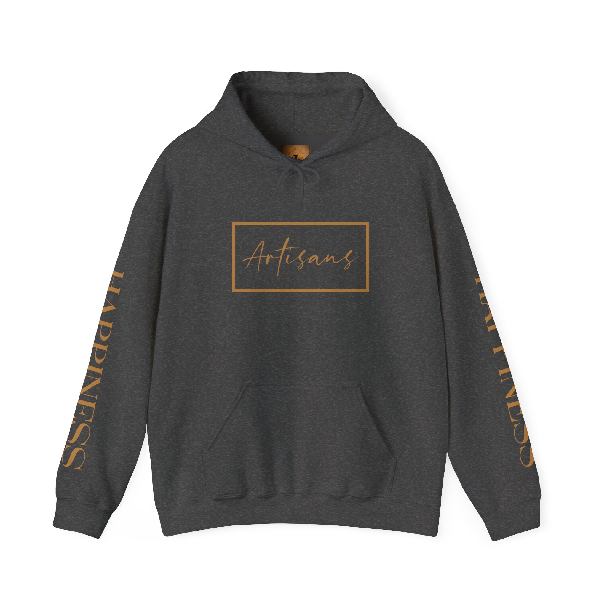 Hoodie 'Happiness Artisans' Gold Logo & 'Happiness' Sleeves