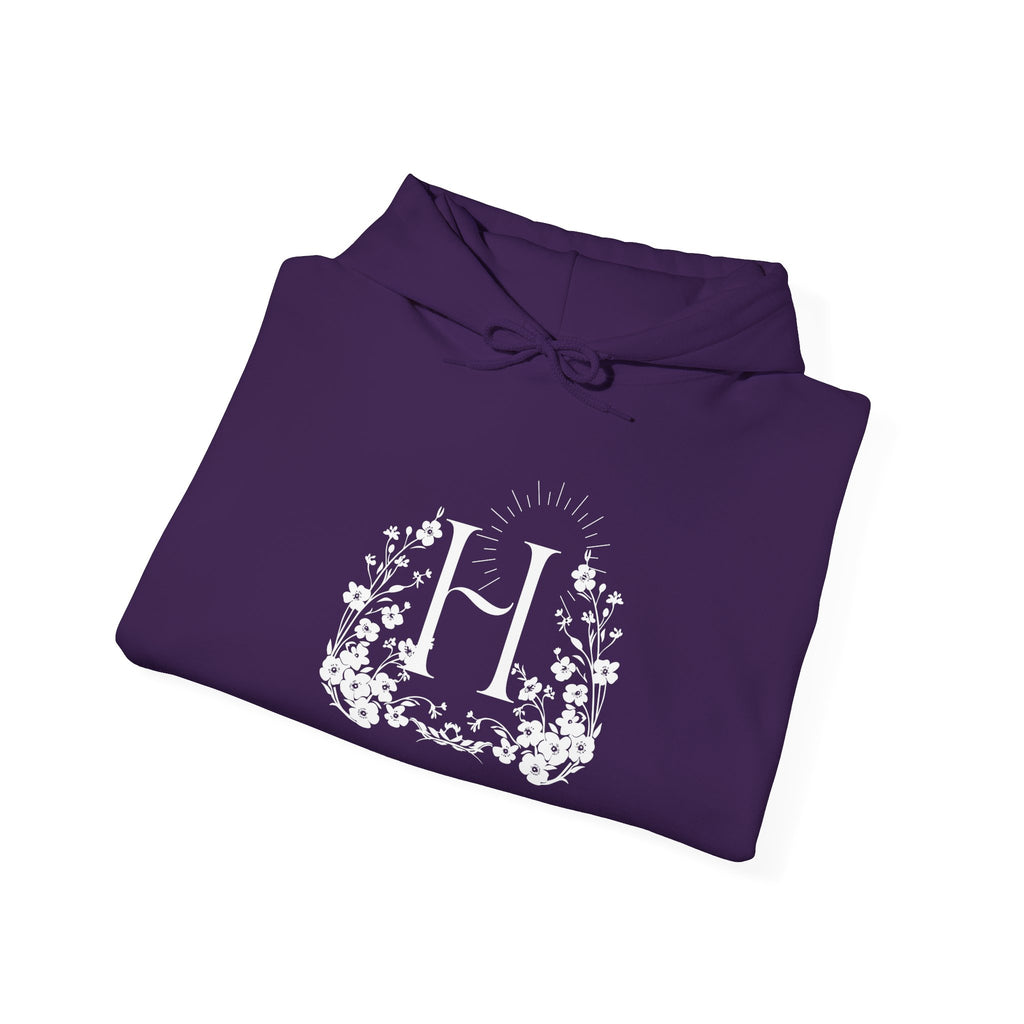 Floral Monogram H Hoodie | Happiness Artisans Hoodie with "Nothing Changes If Nothing Changes" Quote and Butterfly