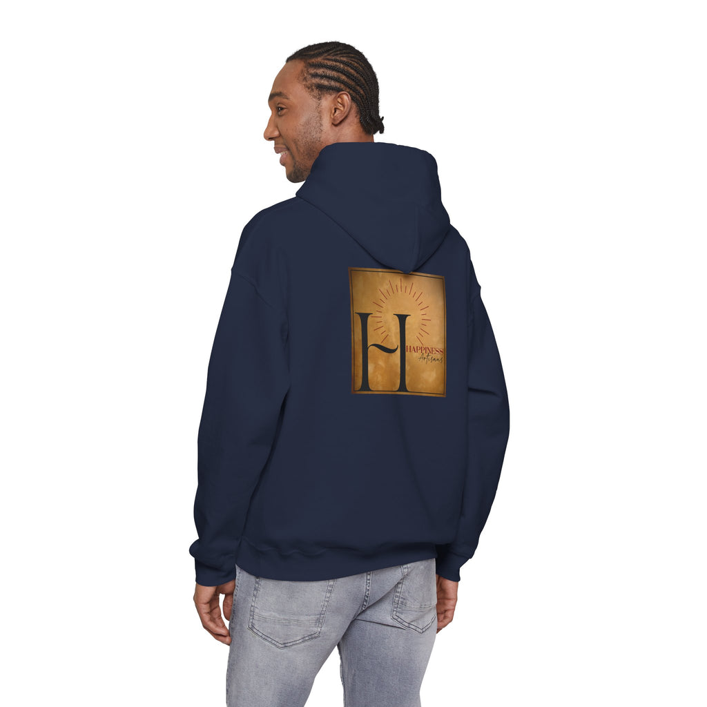 Hoodie 'Happiness Artisans' Gold Logo & 'Happiness' Sleeves