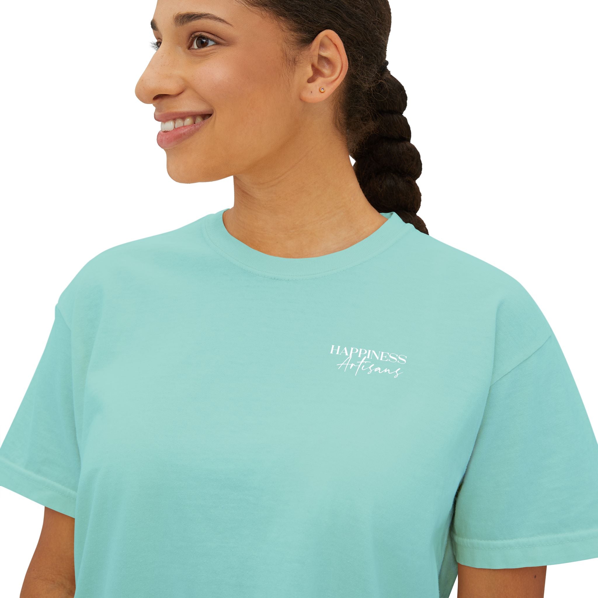 Monogram Floral Boxy Tee — Women's H Initial Crop T-Shirt