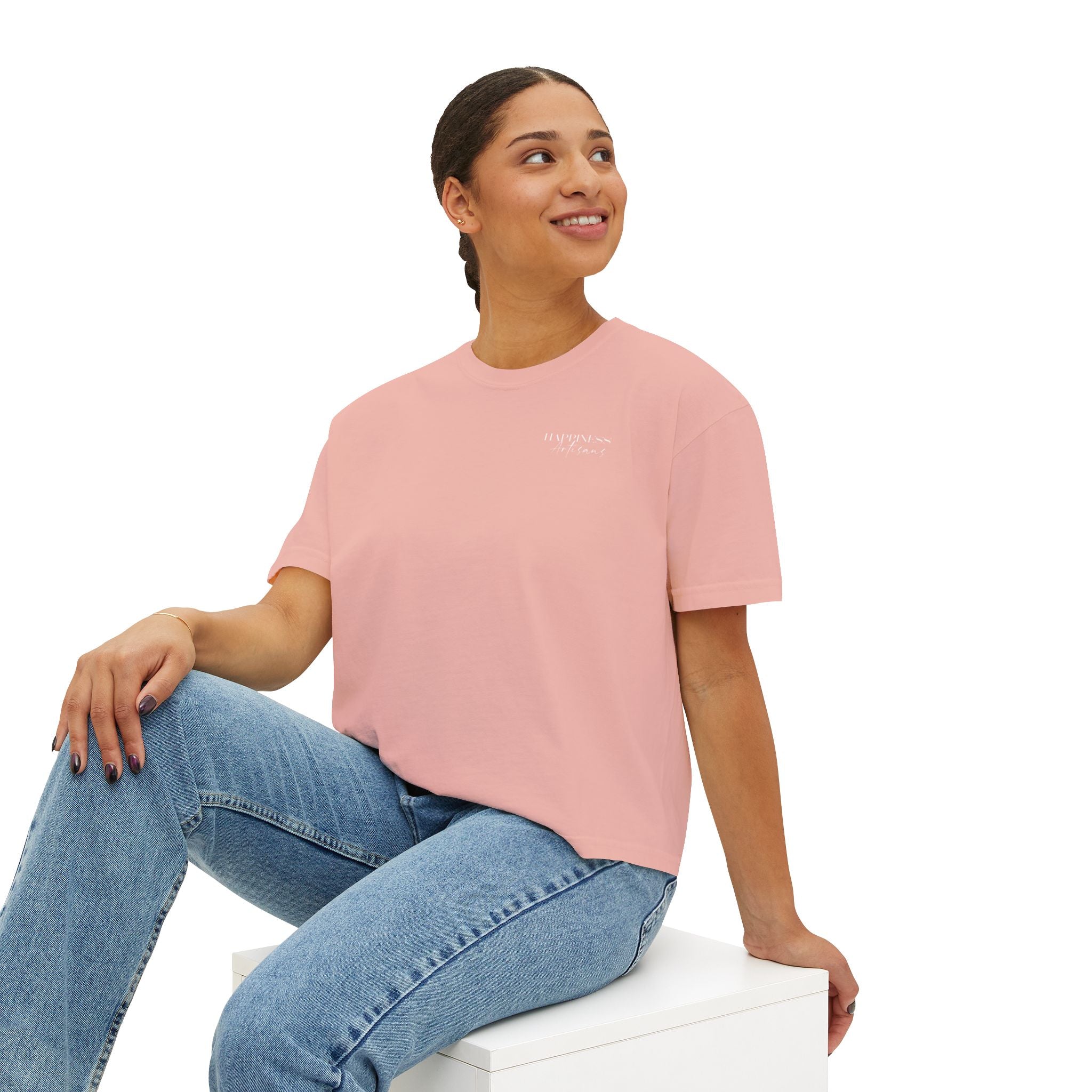 Monogram Floral Boxy Tee — Women's H Initial Crop T-Shirt